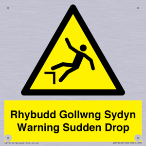 Rhybudd Gollwng Sydyn Warning Sudden Drop